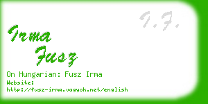 irma fusz business card